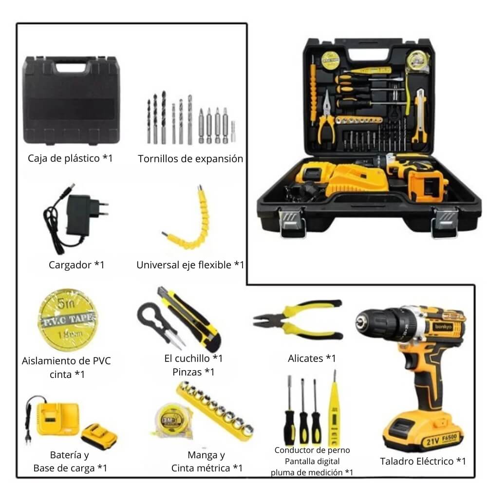 Furadeira de Impacto Sem Fio 36V: Kit Completo com 35 Acessórios Essenciais