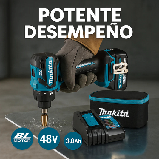 TALADRO INALÁMBRICO con PERCUTOR + 26 ACCESORIOS + 2 BATERIAS